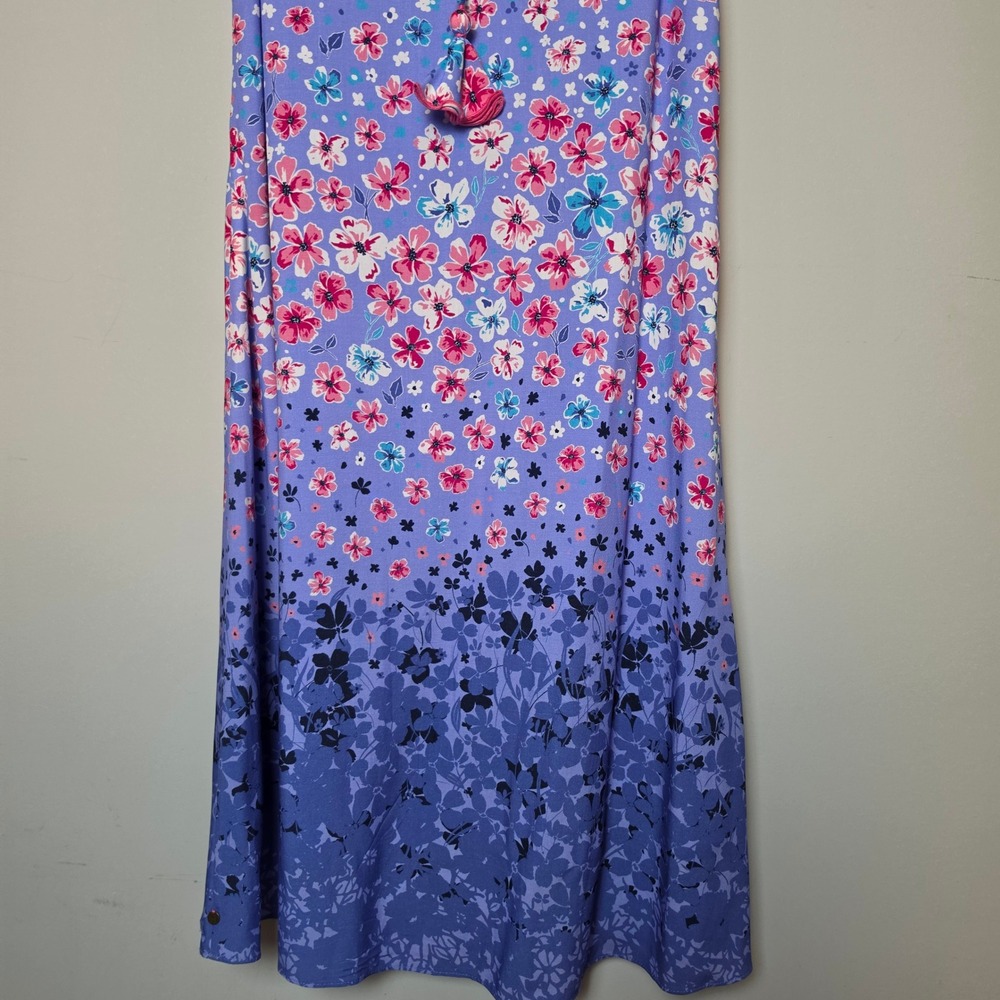 Hatley Floral Print Sleeveless Purple Shift Mini Dress with Tassels Size XS - Picture 8 of 13
